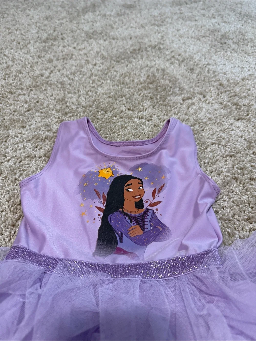 Purple Tulle Princess Dress with Character